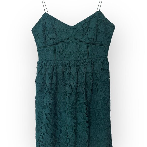 Club Monaco Green Lace Midi Dress Size 4 - Picture 6 of 12